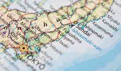 Map showing Fukushima and Sendai - iStockPhoto 