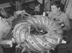 Nuclear fusion research in its early days as portrayed in developing a tokamak like structure
