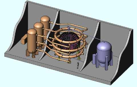 General Fusion Fusion Chamber with Input and Generators Diagram
