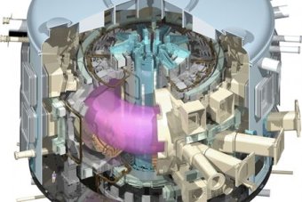 International Thermonuclear Experimental Reactor Tokamak Diagram Showing Plasma In Chamber