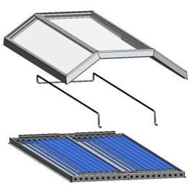 Expanded view of the assemby of the Chromasun MCT hybrid solar panel