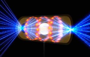 National Ignition Facility Diagram of firing into the hohlraum to initiate fusion