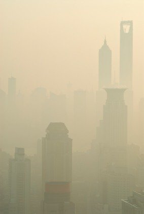 Fossil Fuels creating smog in Shanghai - iStockPhoto