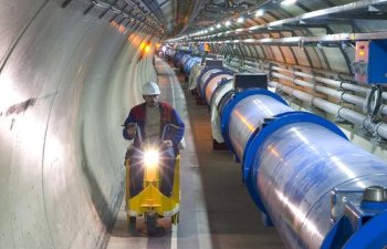 The Large Hadron Collider being inspected