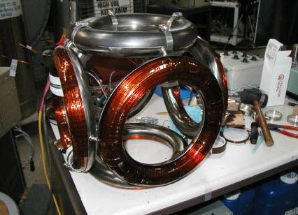 The WB6 version of the Polywell Fusion device showing the gaps between the coil edges