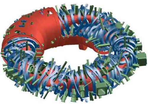 Stellarator Diagram for Wendelstein 7X Under Construction