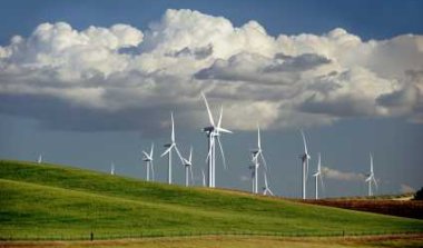 Wind Turbine on Rolling Hills - iStockPhoto