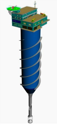 Solar Power Alternative Energy OTEC floating platform design 