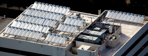 Solar Thermal Generator Array on Rooftop - Chromasun 